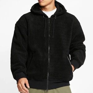 Nike SB Sherpa Zip-Up Skate Hoodie in Black/Black
